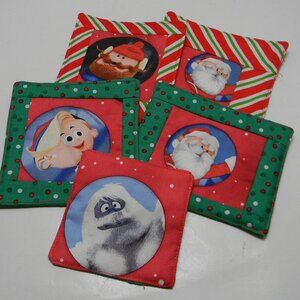 Handmade Vintage Coasters Hot Mats Characters from Rudolph Set of 5 Christmas